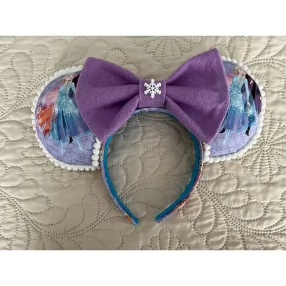 Disney Frozen Anna Elsa Handmade Minnie Ears - Picture 1 of 5